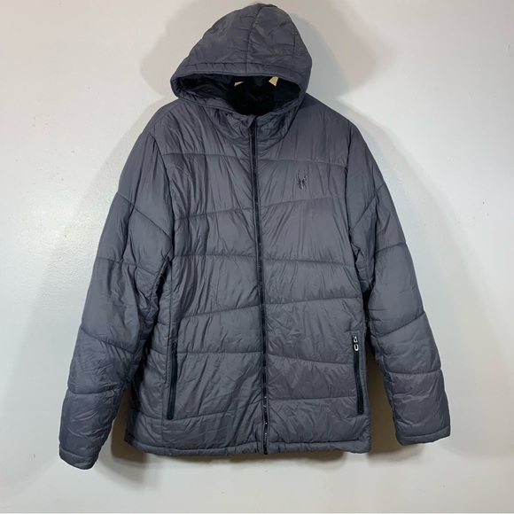 Syder Gray Hooded Puffer Jacket - Picture 1 of 10